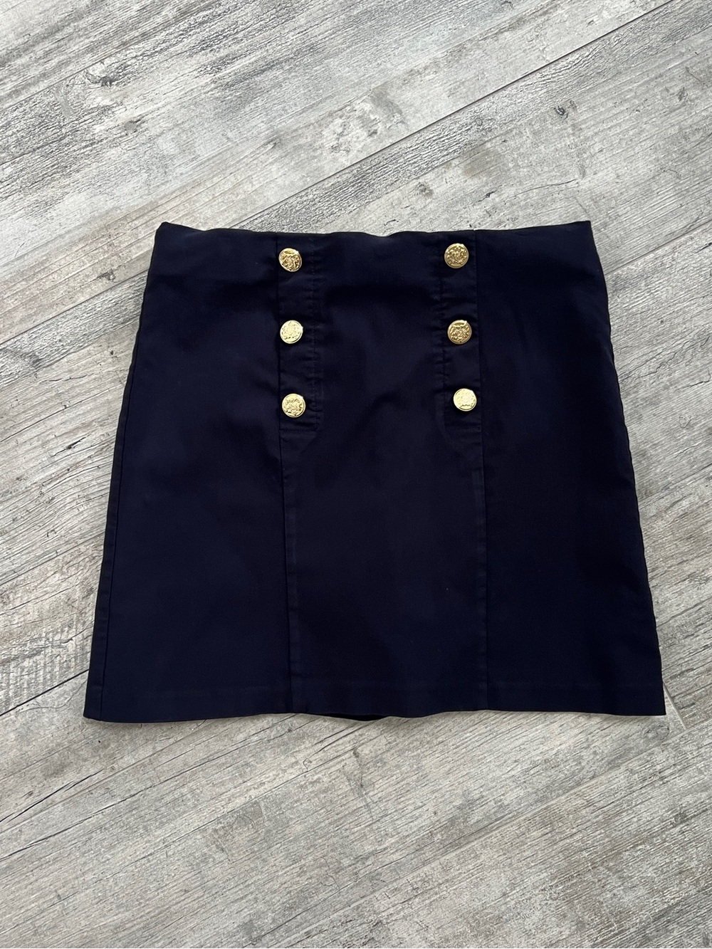 Counterparts Nautical Navy Mini Skort with Gold Buttons Sz L